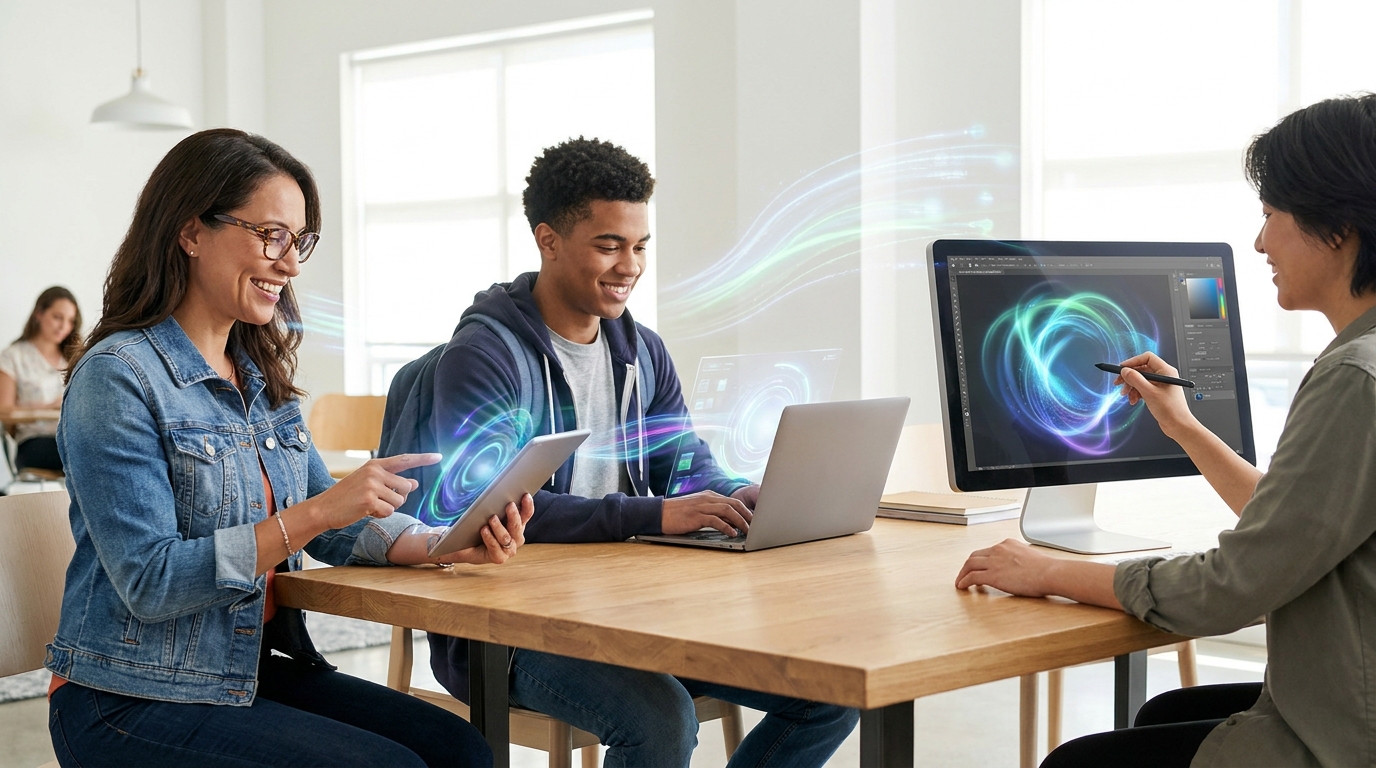 Diverse creators and business owners using GPT-5.6 AI tools, symbolizing accessible AI for everyone.
