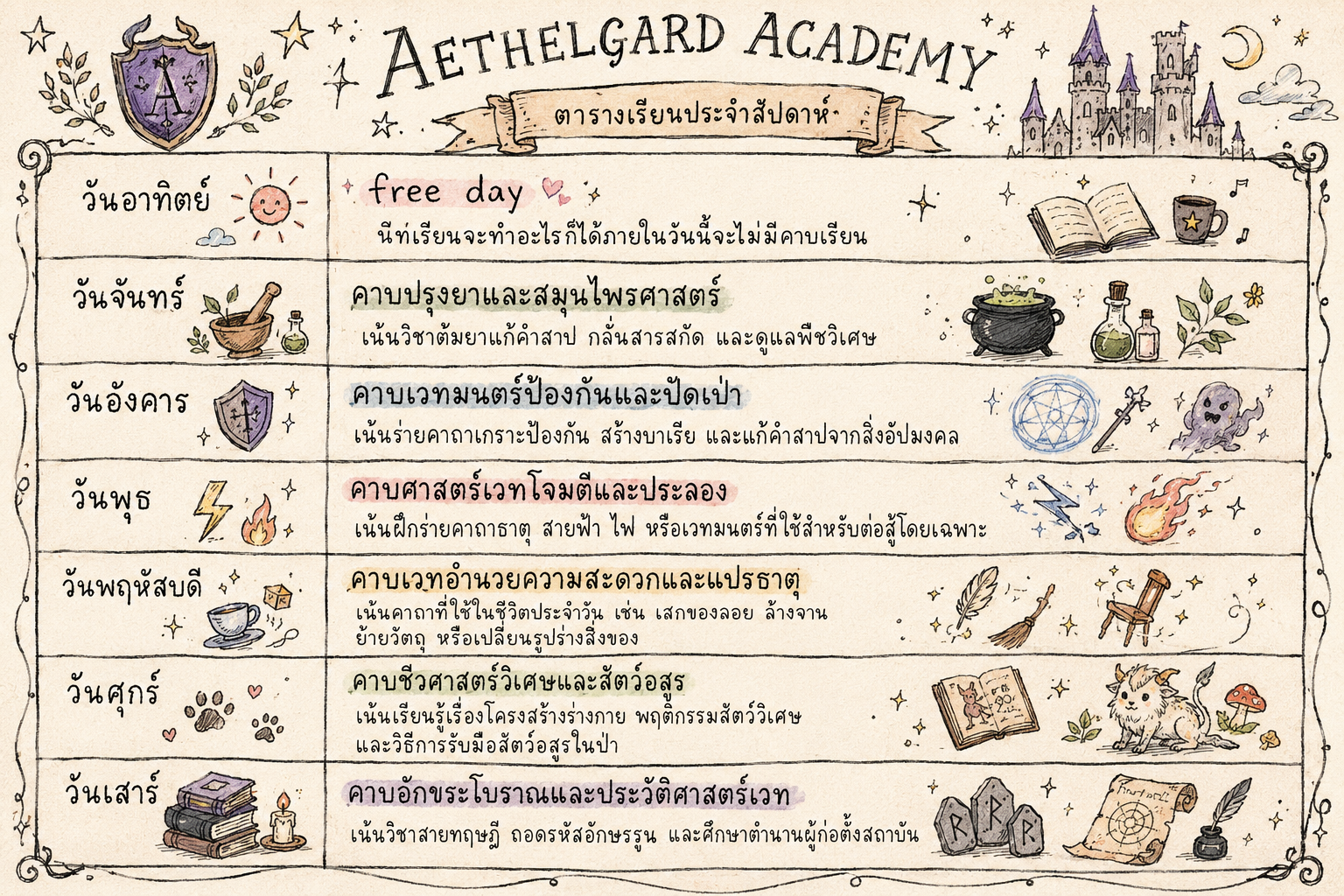 ตารางเรียน