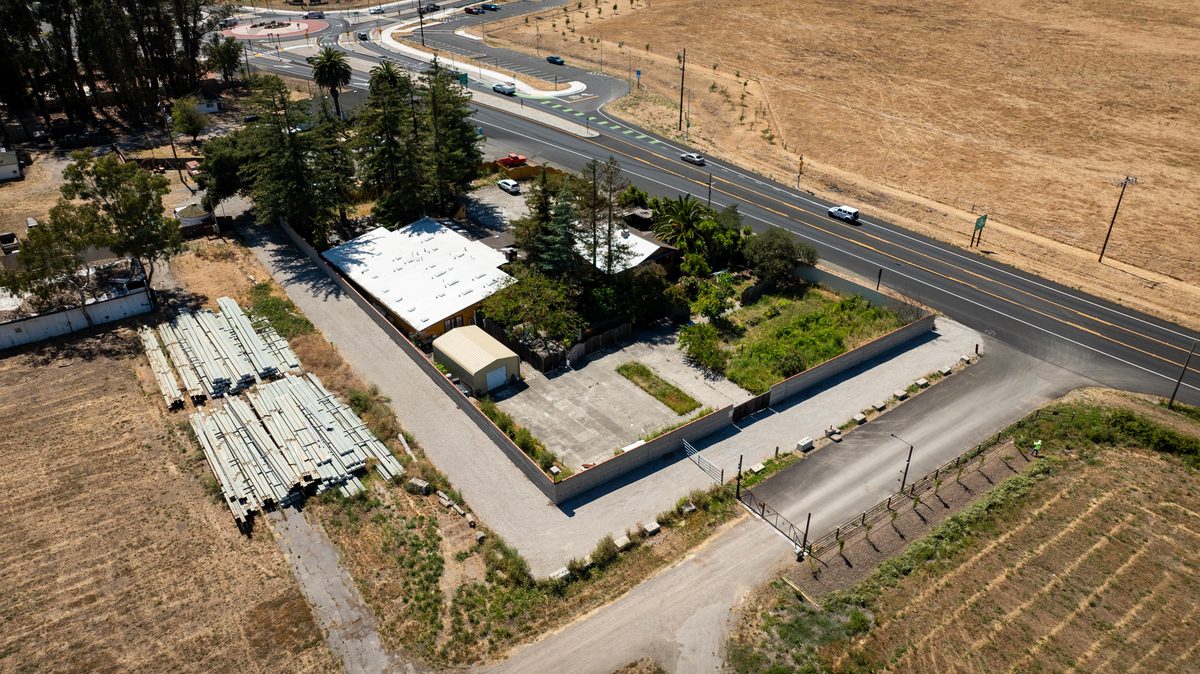 Aerial view — roadway easement and access