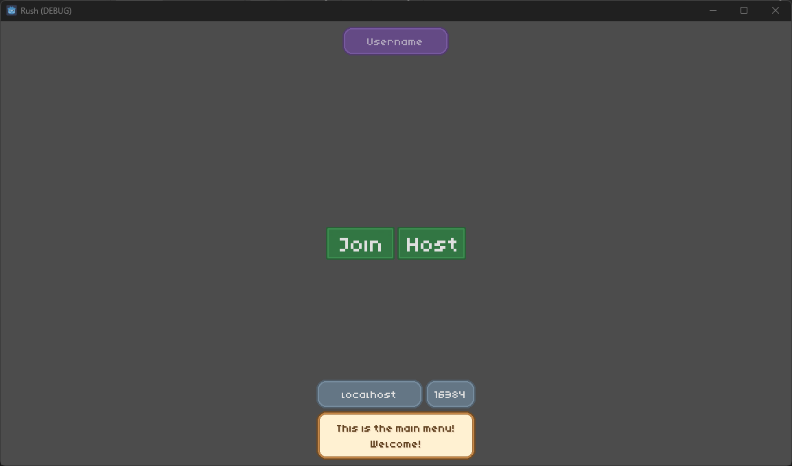 A grey menu consisting of a join and host button