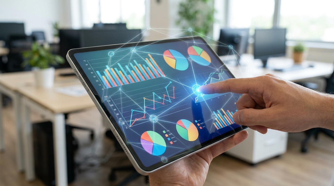 Interactive dashboard generated by ChatGPT Work showing key business metrics for a small business.