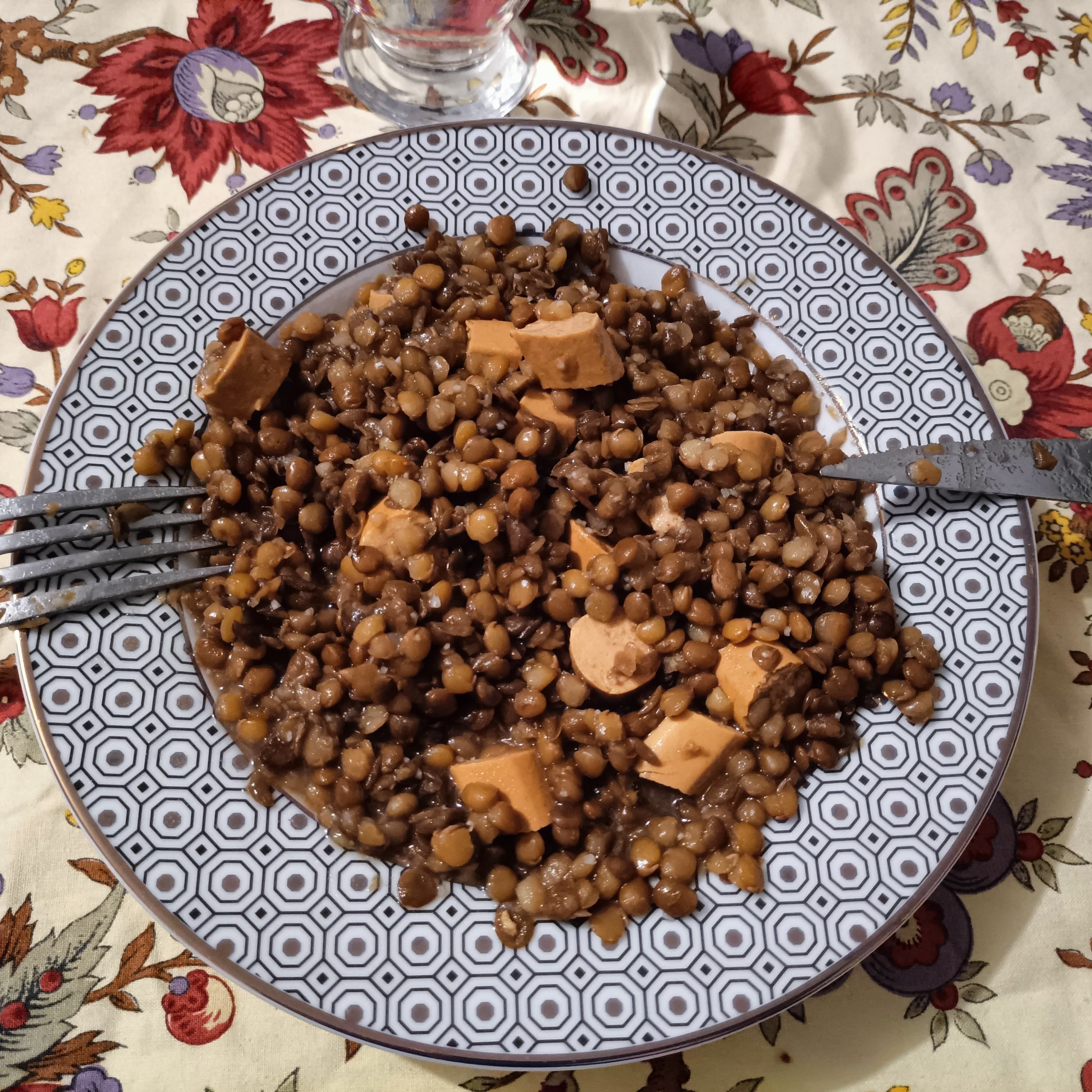 Lentilles with Veggie Saussages