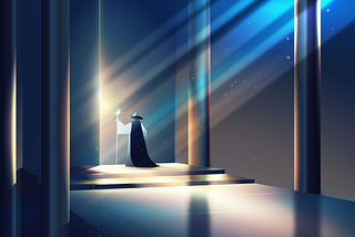 Wizard in architectural space