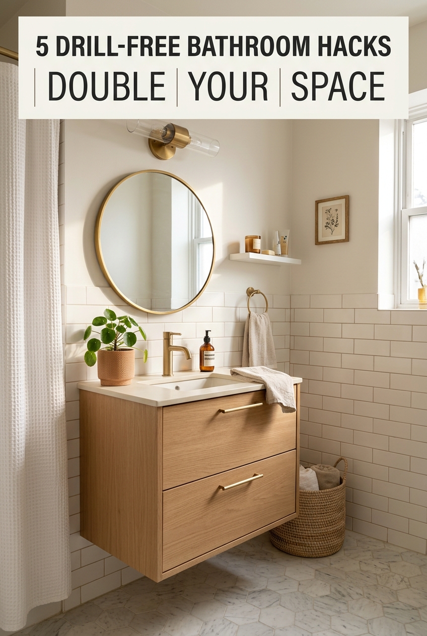 5 Genius Drill-Free Bathroom Storage Hacks for Tiny Rental Apartments