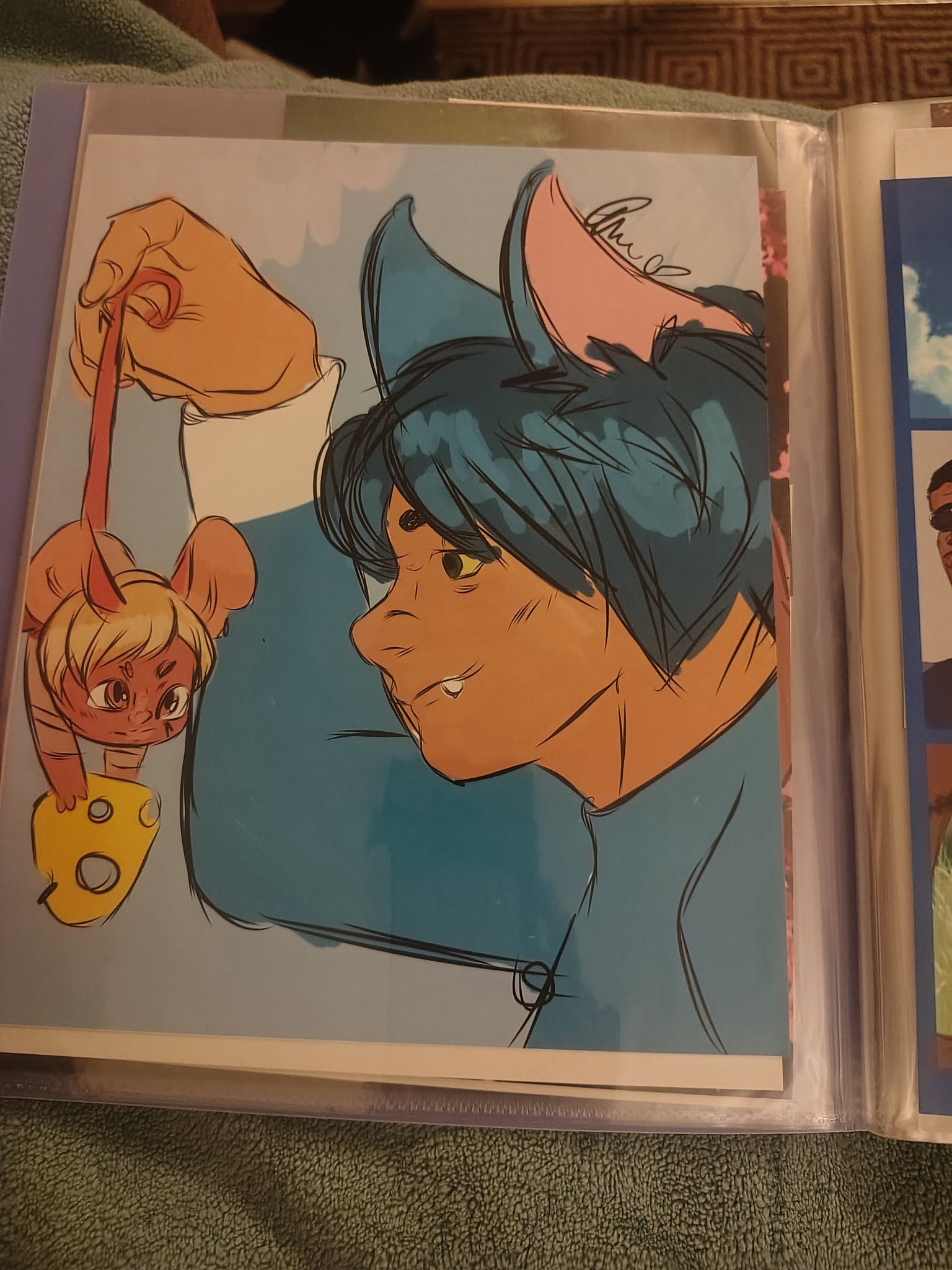 blue-haired character