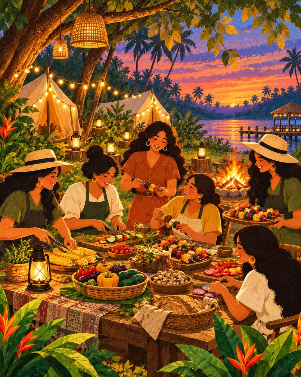 Sunset boat ride and fire-cooked dinner
