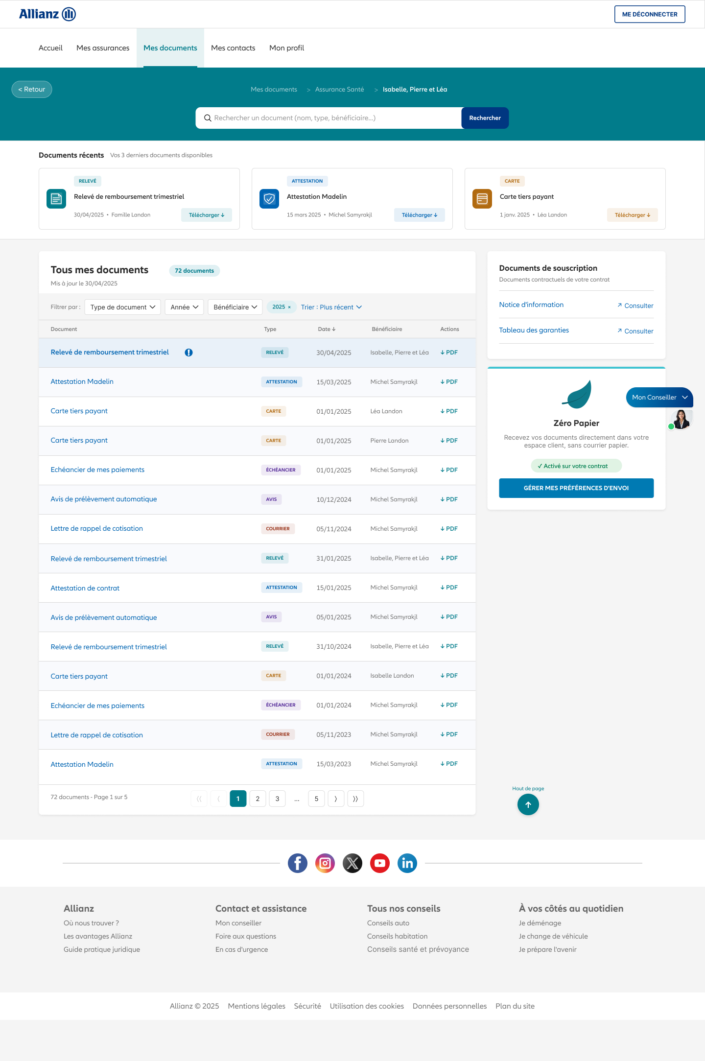 Allianz - Mes Documents