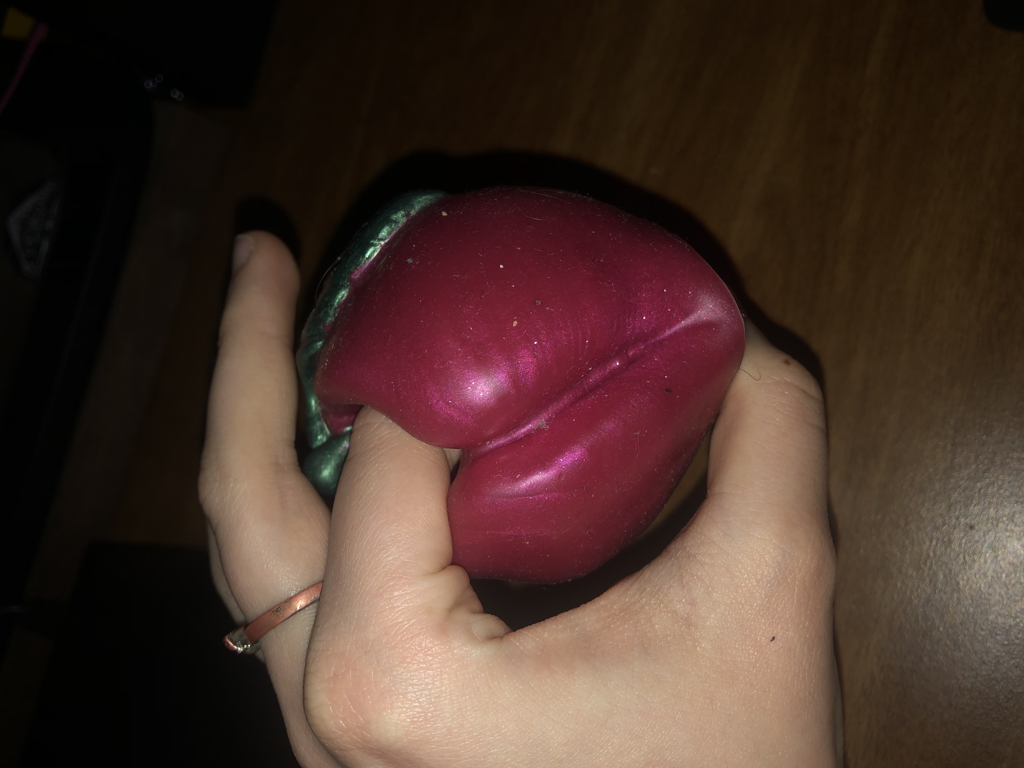 a view from the side showing how deep my finger goes in it
