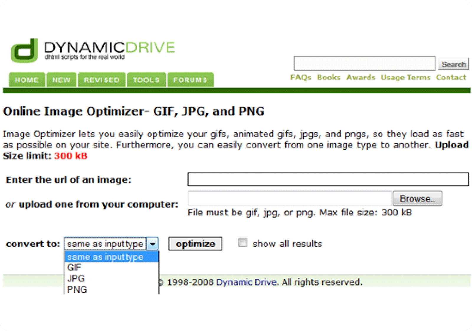 Giam dung luong anh bang Dynamic Drive Optimizer