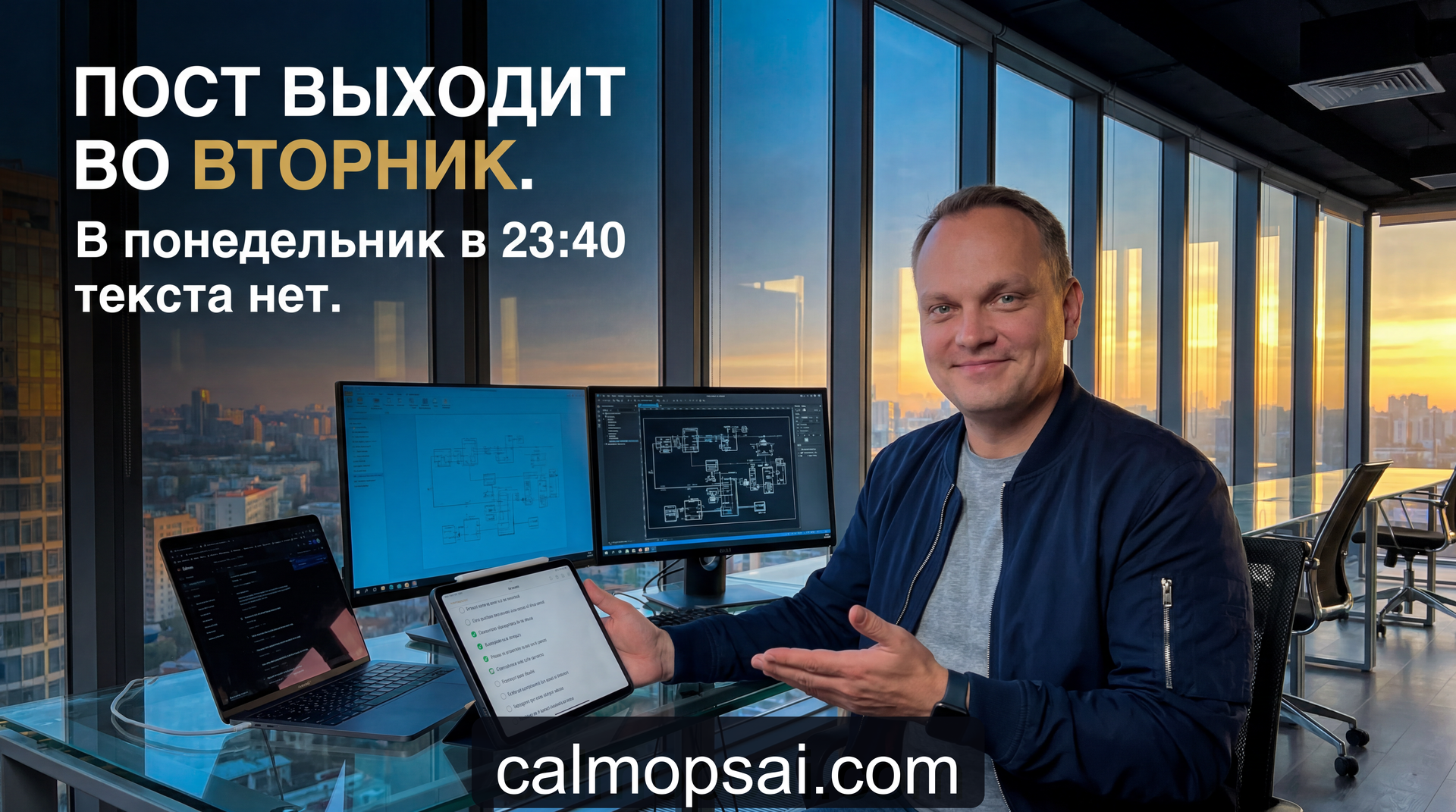 mi7cst Пост выходит во вторник. В понедельник в 23:40 текста нет.