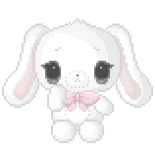 Cute white bunny plushie, light pink add ons