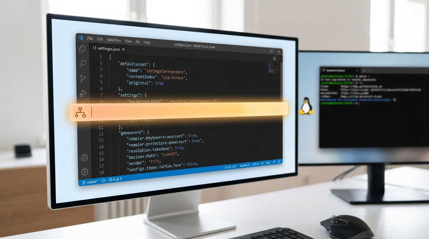 Visual Studio Code showing dev container settings with 'Docker Path' set to wslc, illustrating integration with WSL containers.