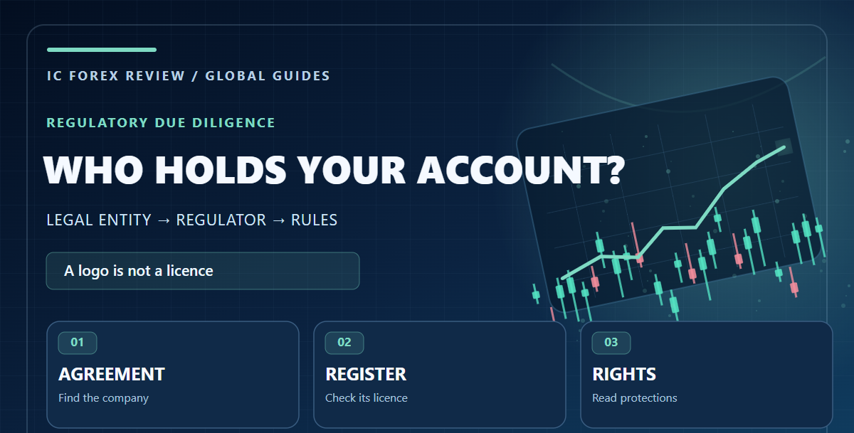 IC Markets 2026 regulation research infographic showing contracting company regulator and customer rights