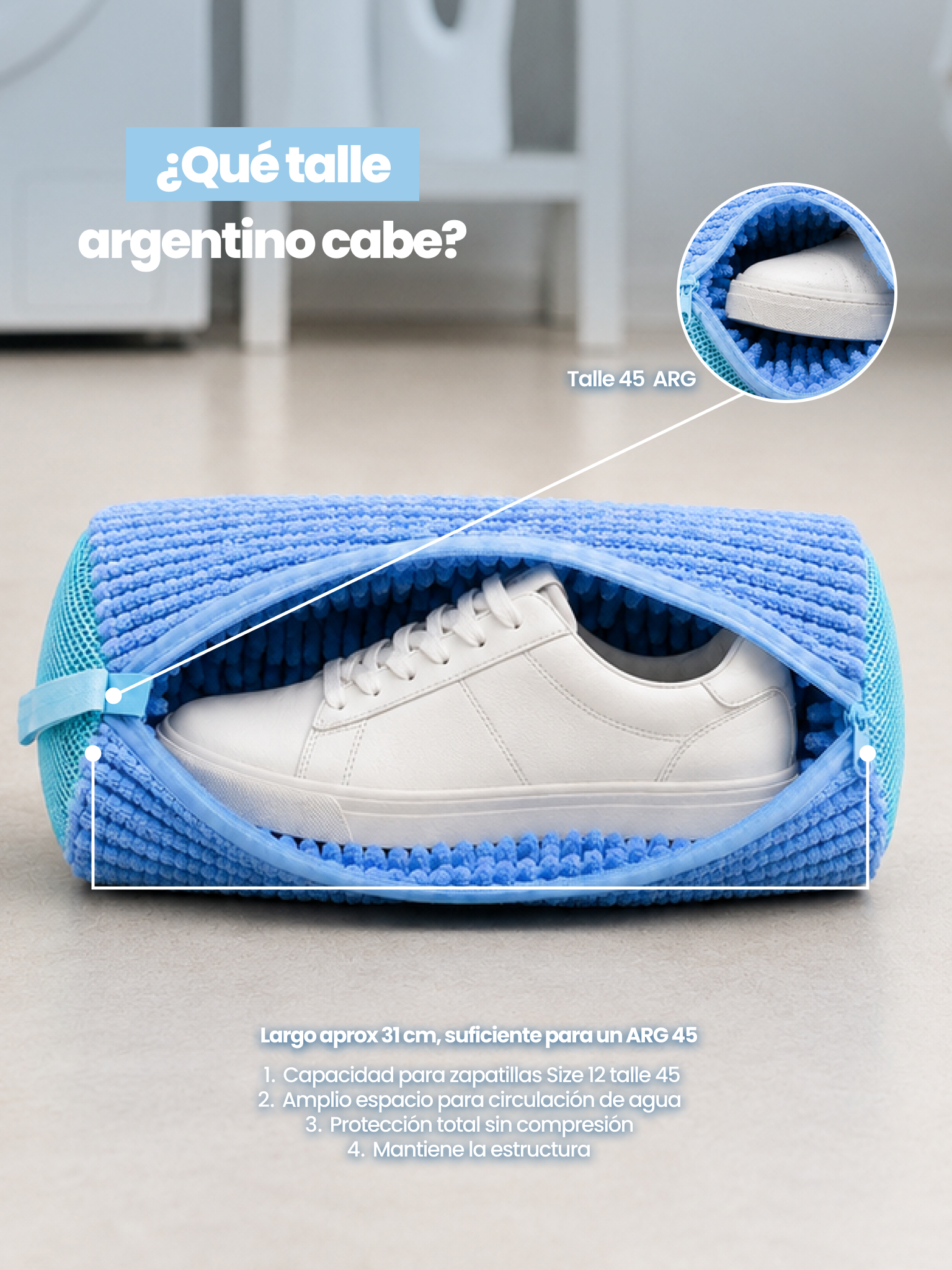 ¿Qué talle argentino cabe? Hasta talle 45 ARG