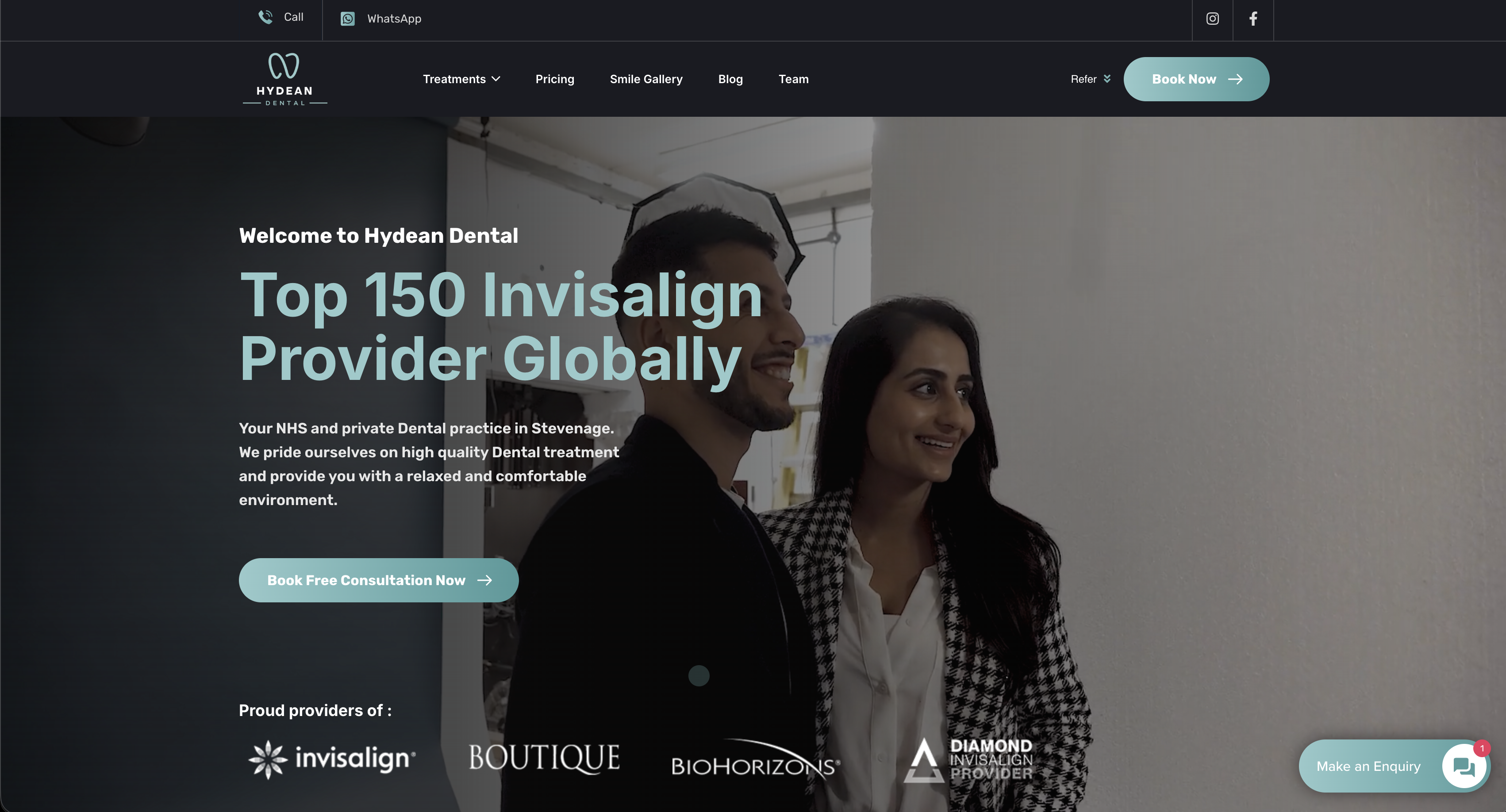 Hydean Dental homepage