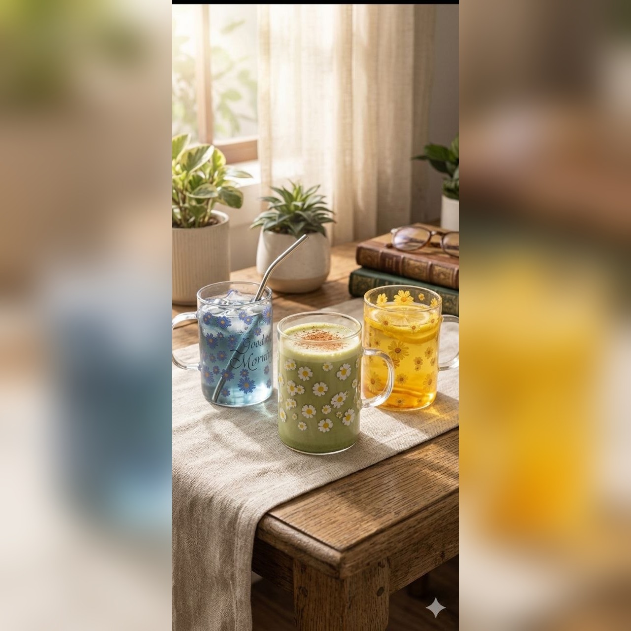 مج زجاج حراري شفاف بورد عباد الشمس Good Morning