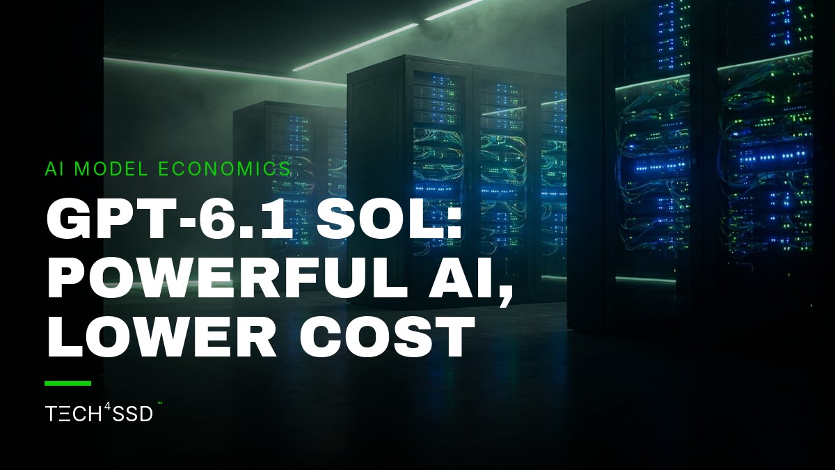 A futuristic digital brain with glowing circuits, representing the efficiency of OpenAI GPT-6.1 Sol API costs for software development.