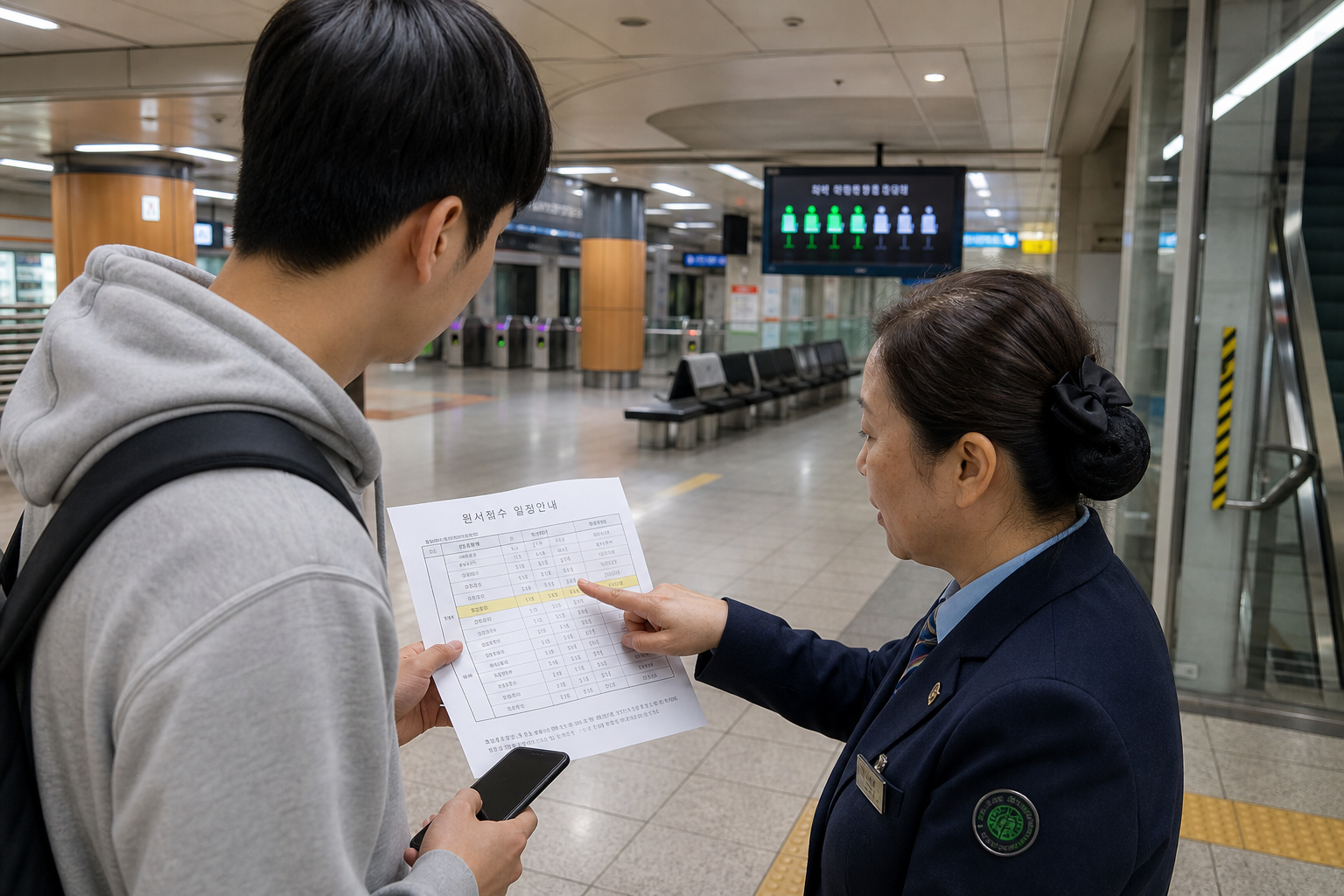 공고 기간과 현재 잔여석을 따로 확인하는 장면