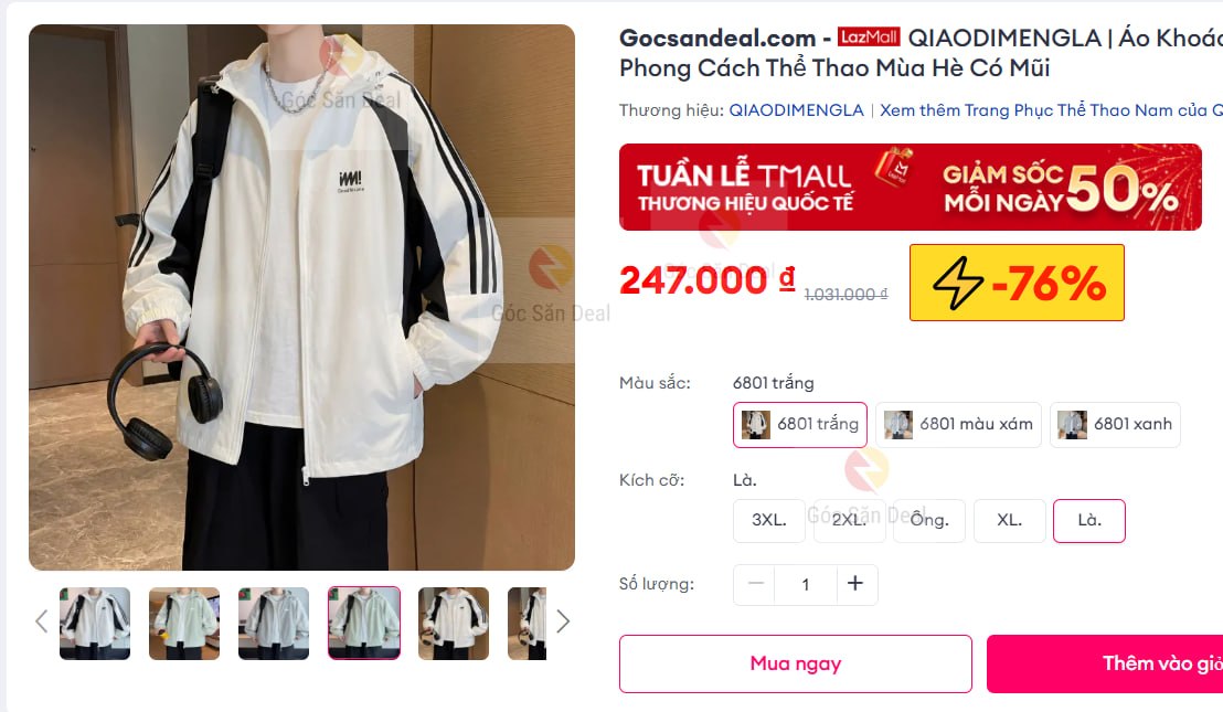 QIAODIMENGLA | Áo Khoác Chống Nắng Phong Cách Thể Thao Mùa Hè Có Mũi
