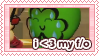 A stamp of Dread from RTGame Miitopia that reads "I <3 my f/o".