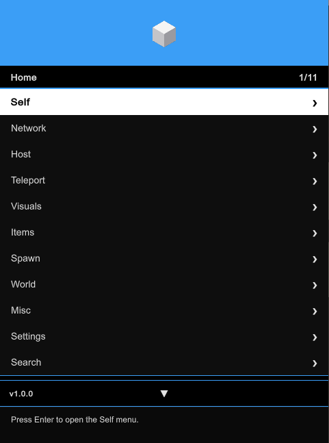 Cube-X classic list menu