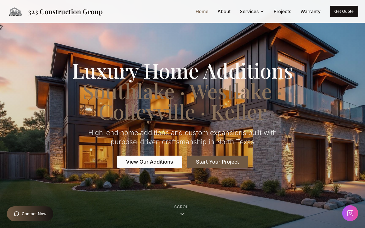 323 Construction Group homepage