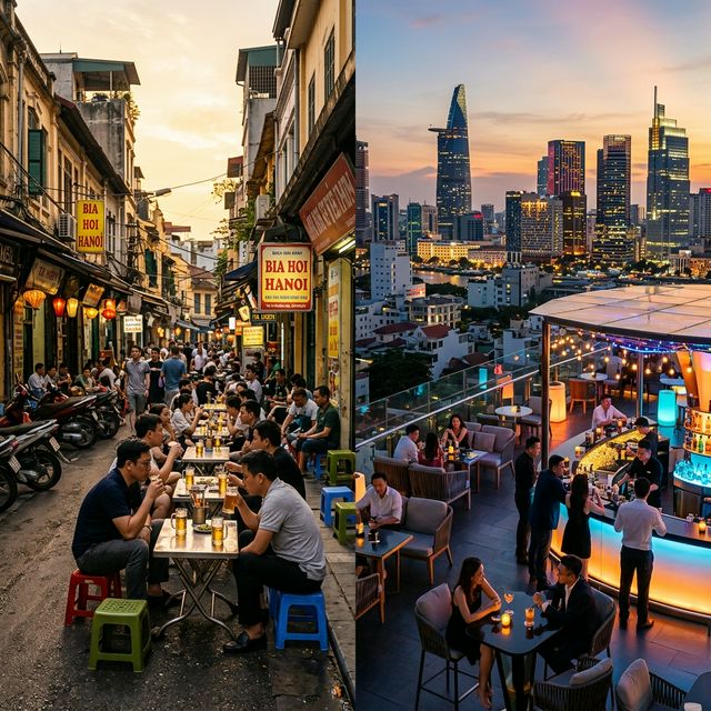 So sánh văn hóa nhậu Hà Nội và Hồ Chí Minh — hai phong cách hoàn toàn khác biệt