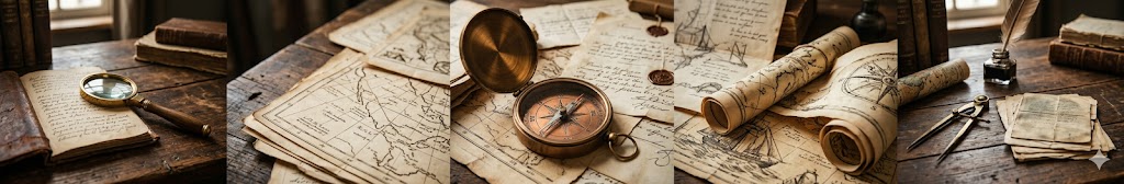 Bússola e mapas antigos