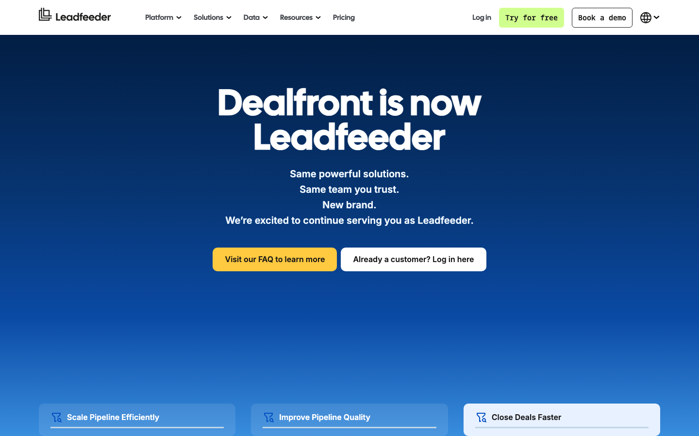 Leadfeeder homepage