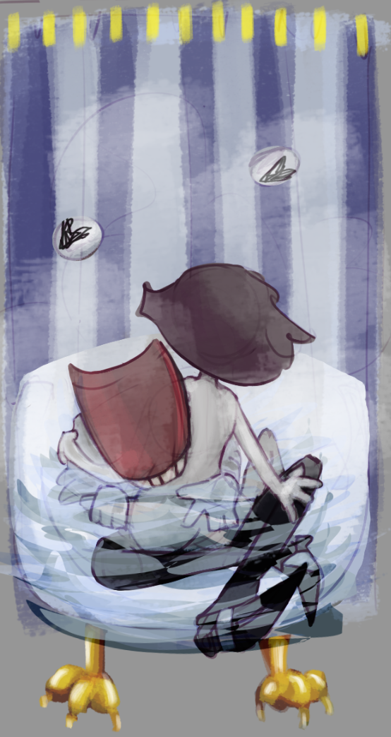 Caine bites Pomni in the bathtub