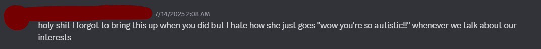chem stating how much he hated when mel would just call me and him autistic when we infodumped about our hyperfixations and special interests. this was a very frequent occurrence.