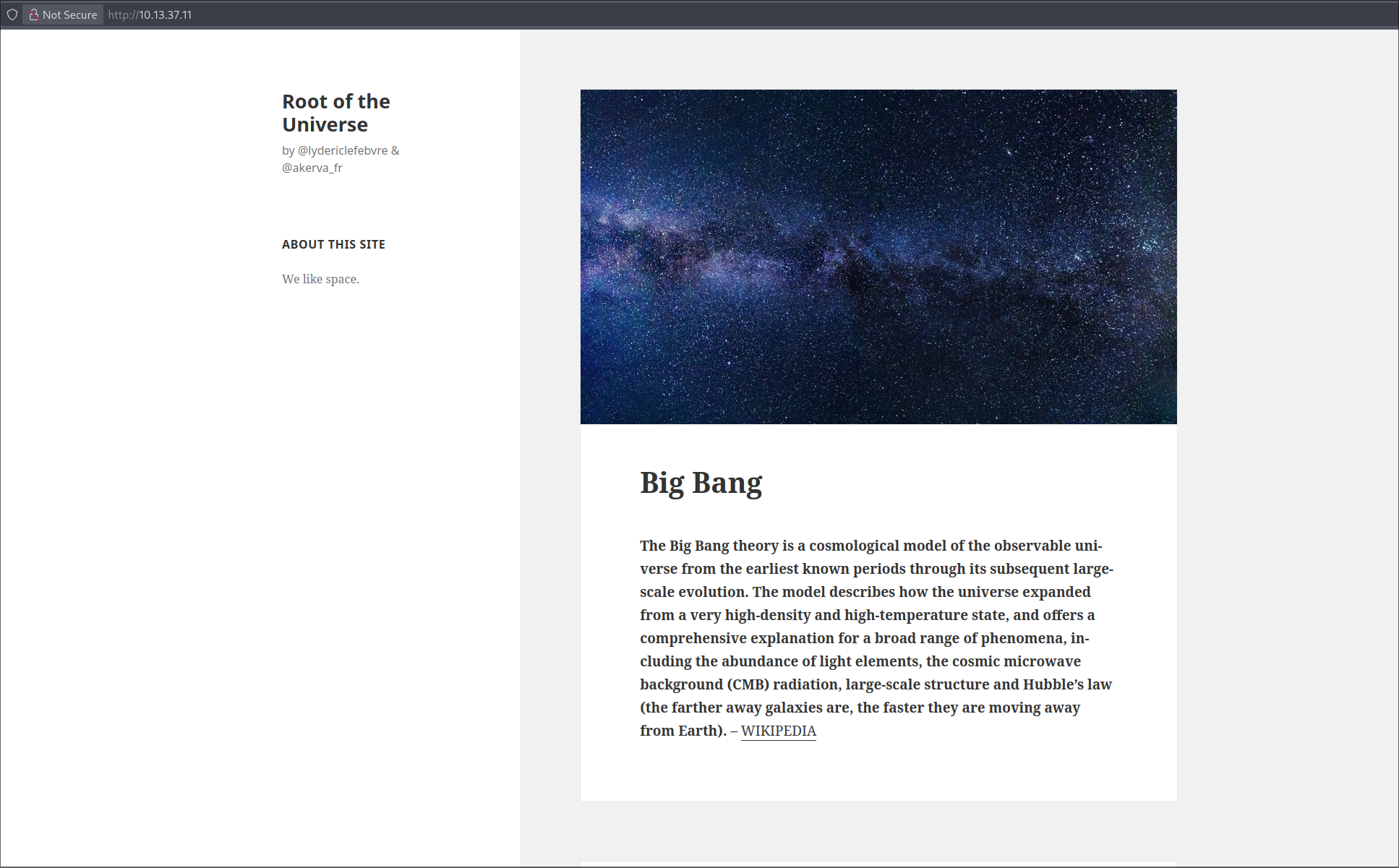 Landing page