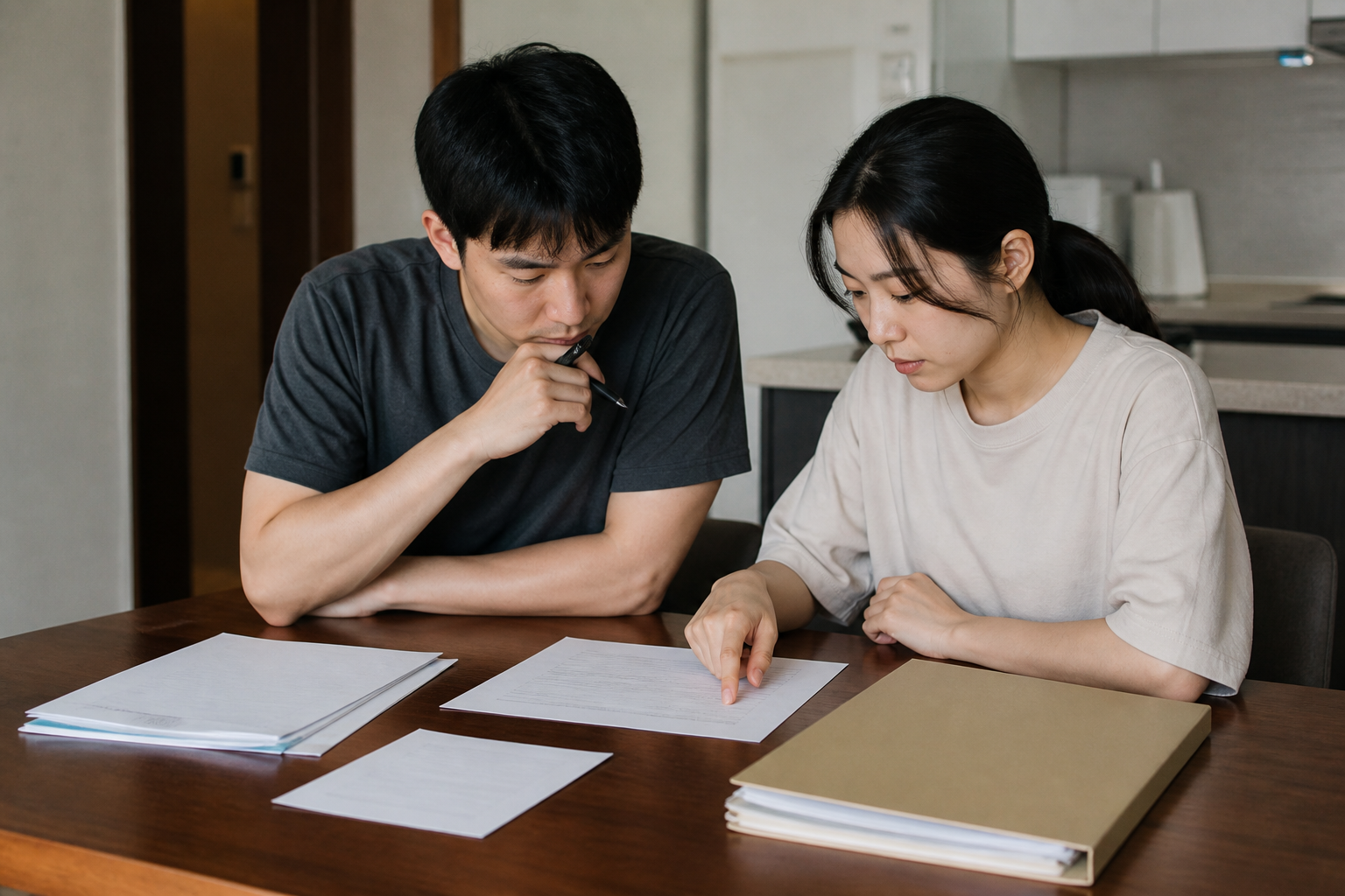 렌탈 계약서와 소비자분쟁해결기준의 역할을 대조하는 장면