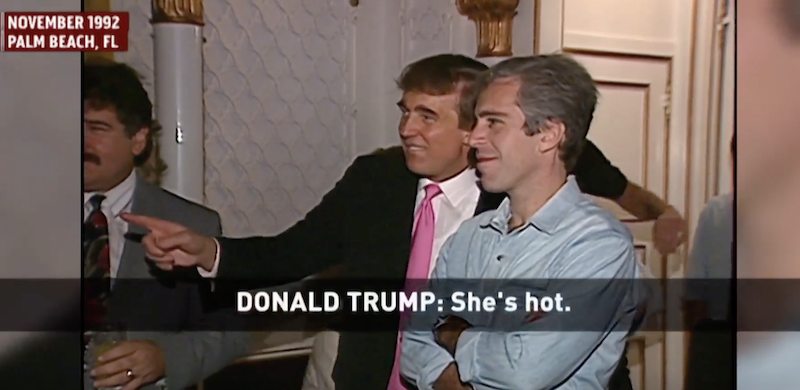 1992 party with Trump & Epstein rating women. image links to an article/full video