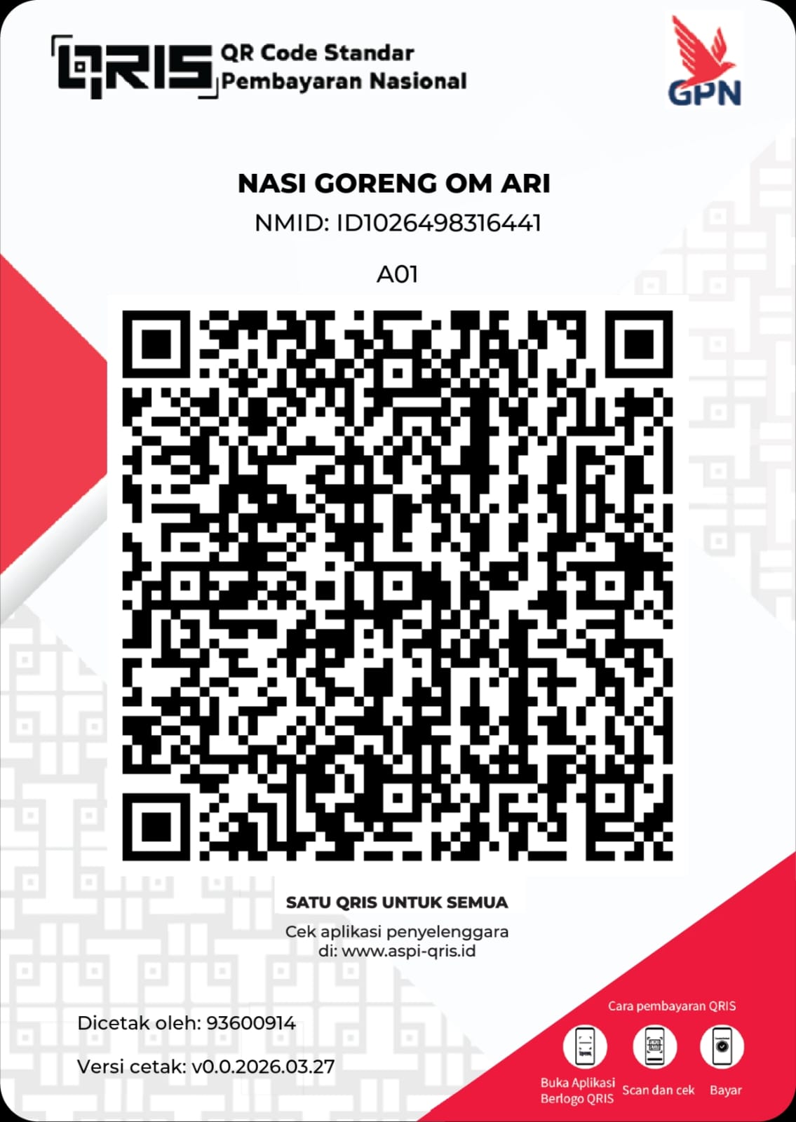 QRIS Pembayaran Nasi Goreng Om Ari