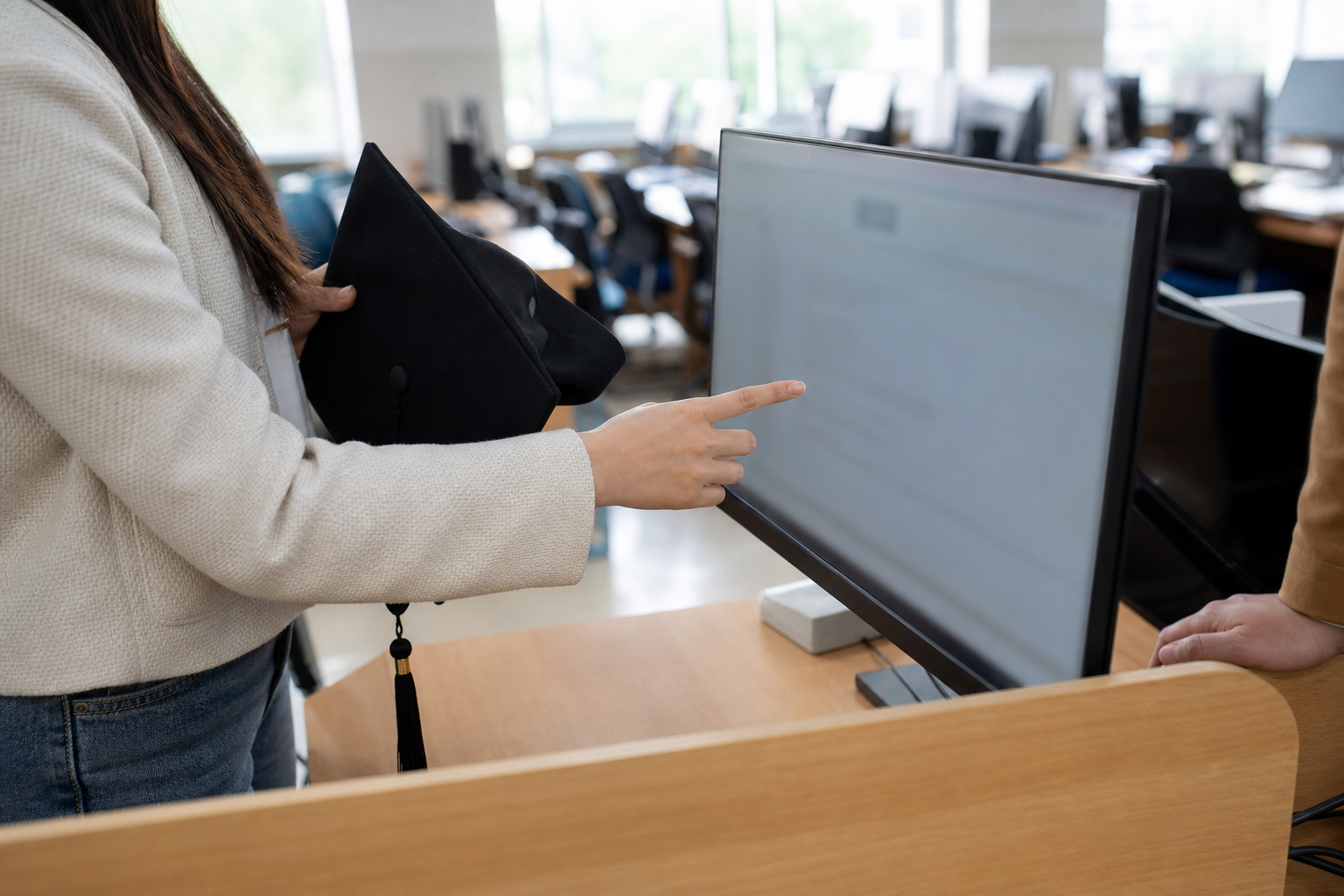 PC에서 큐넷 온라인 제출 결과를 확인하는 대학 졸업자
