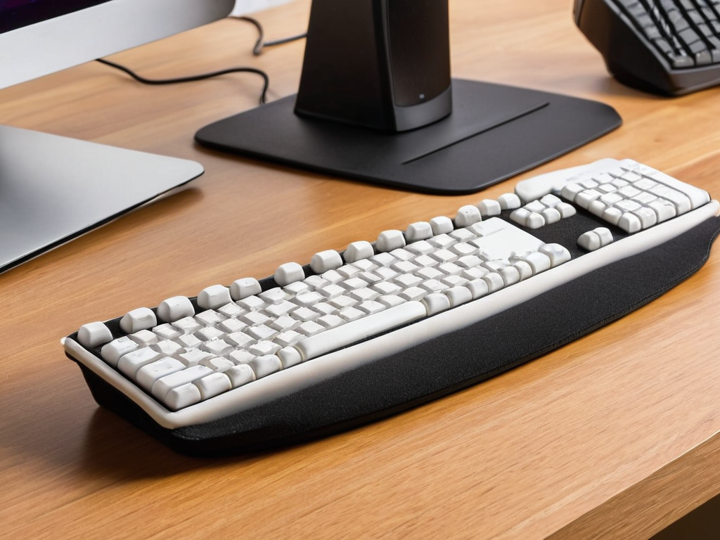Ergonomic wrist rest at a keyboard