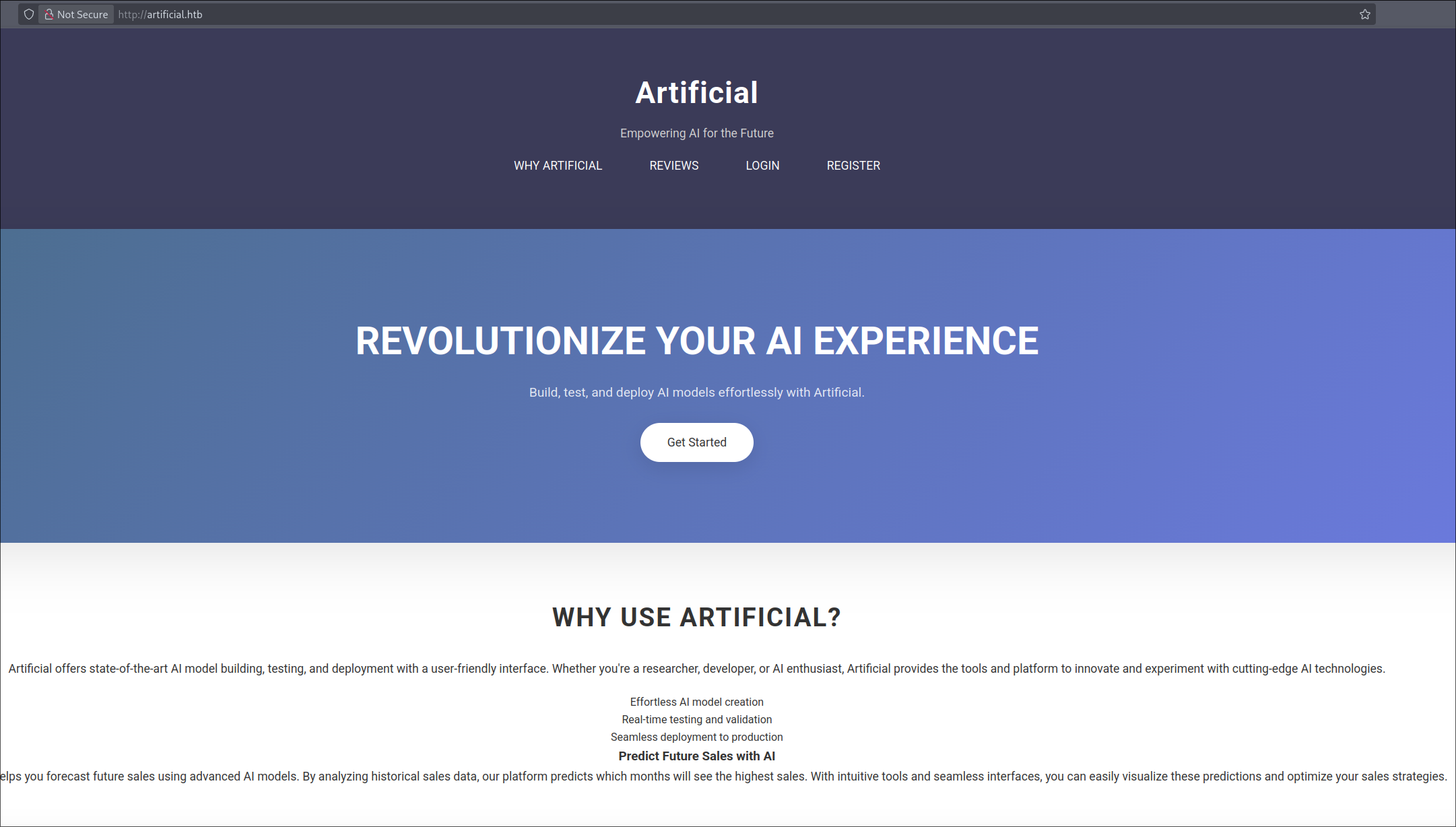 Landing page