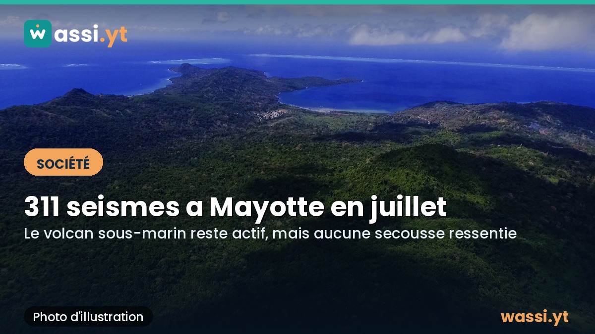 Volcan de Mayotte : 311 seismes enregistres en juillet, aucun ressenti