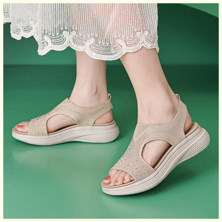 Women's Rhinestone Platform Sporty Comfort Sandals - Detail 24