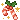 A pixel of a Candy Cane with a holly on it