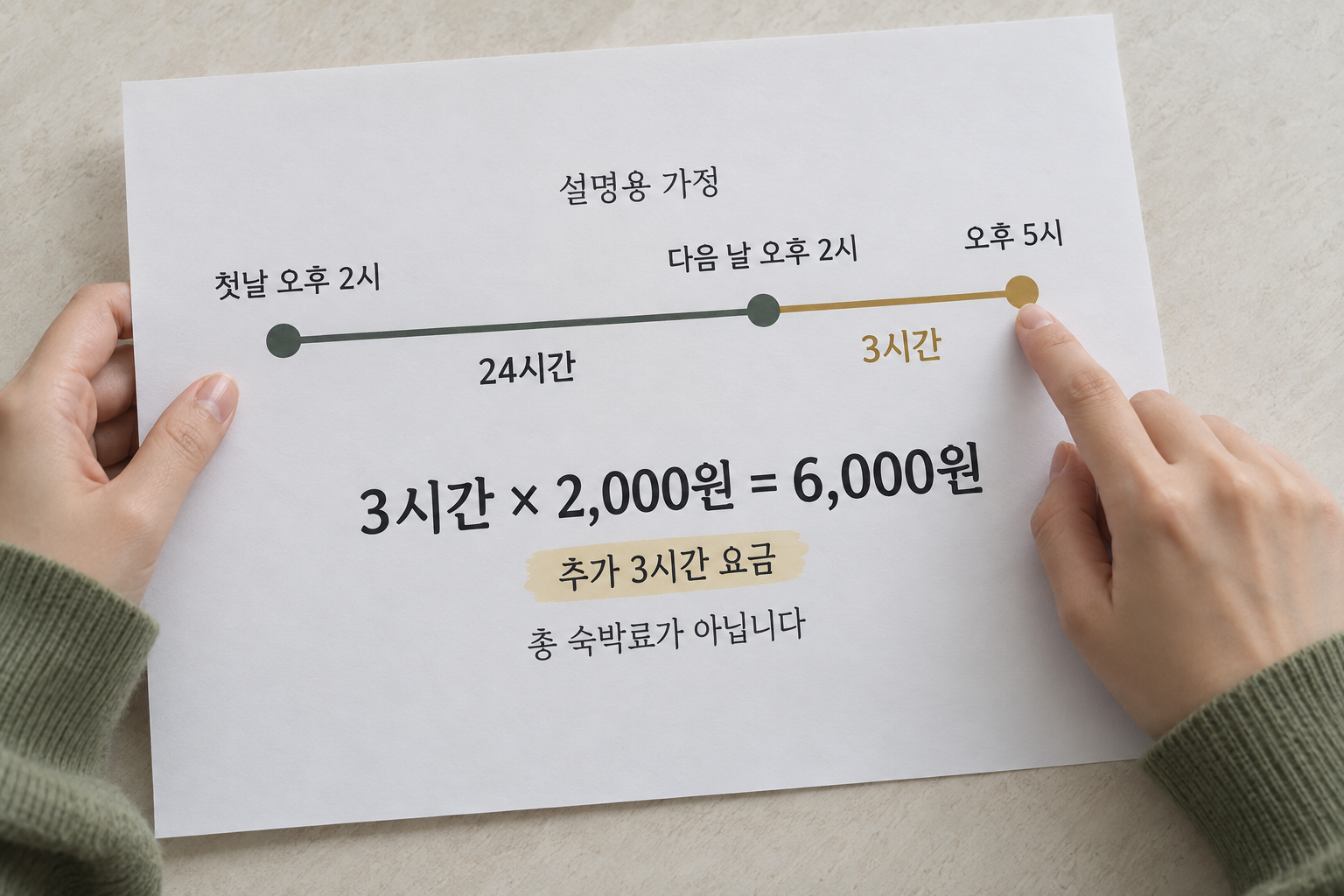 안아줄개 24시간 기준에서 27시간 이용 시 초과 3시간 요금 6,000원을 계산한 가정 예시