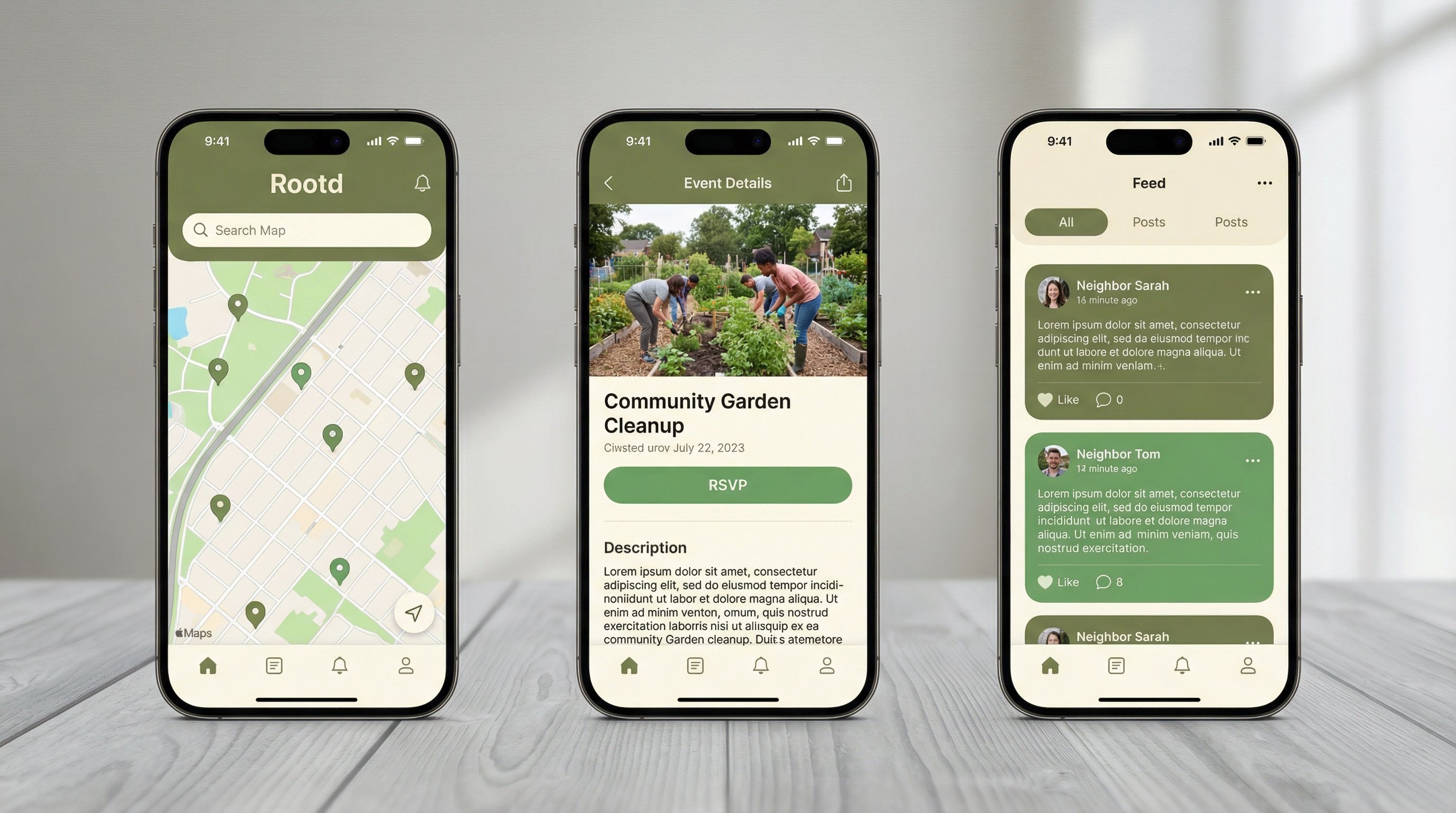 Rootd community app design