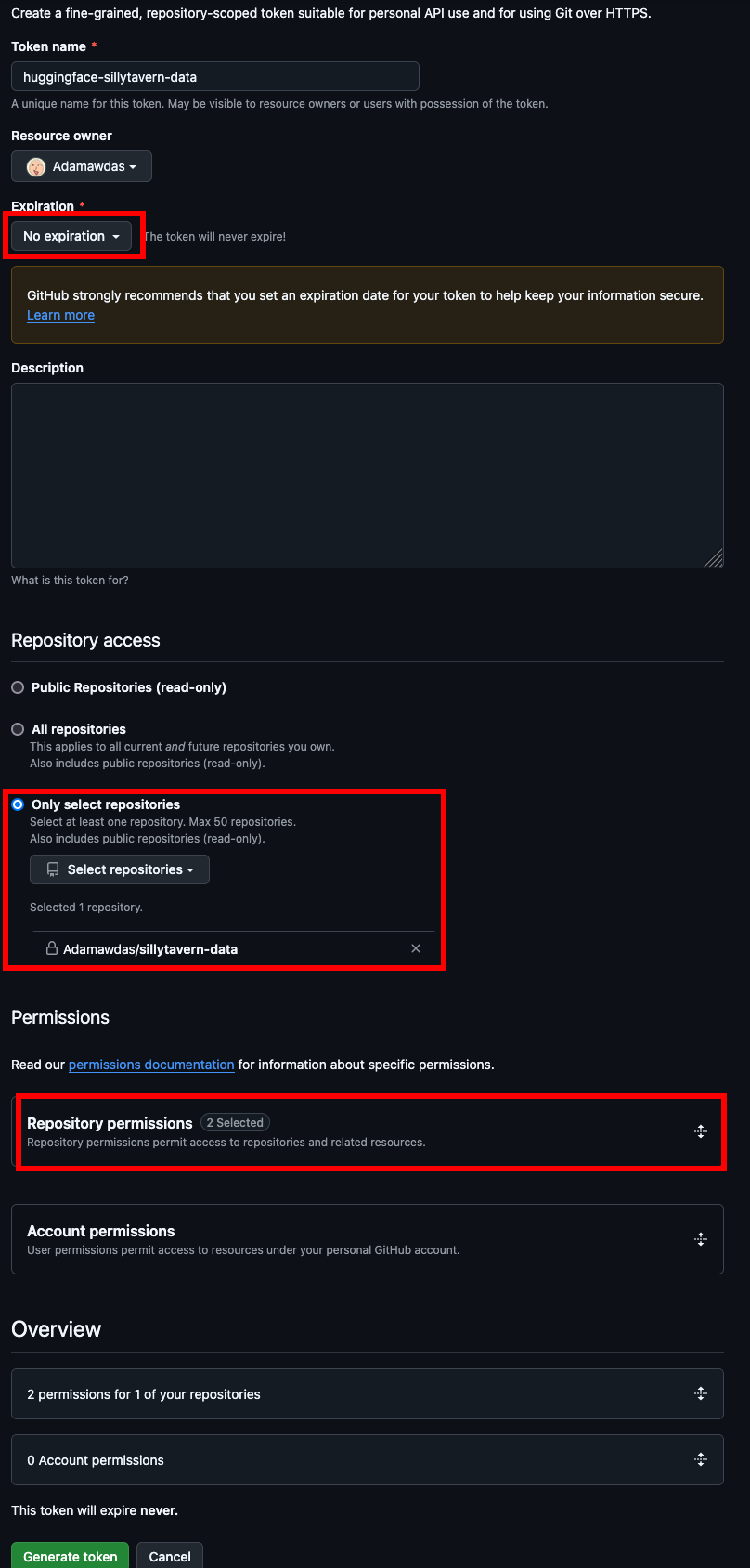 Создание токена Создание токена