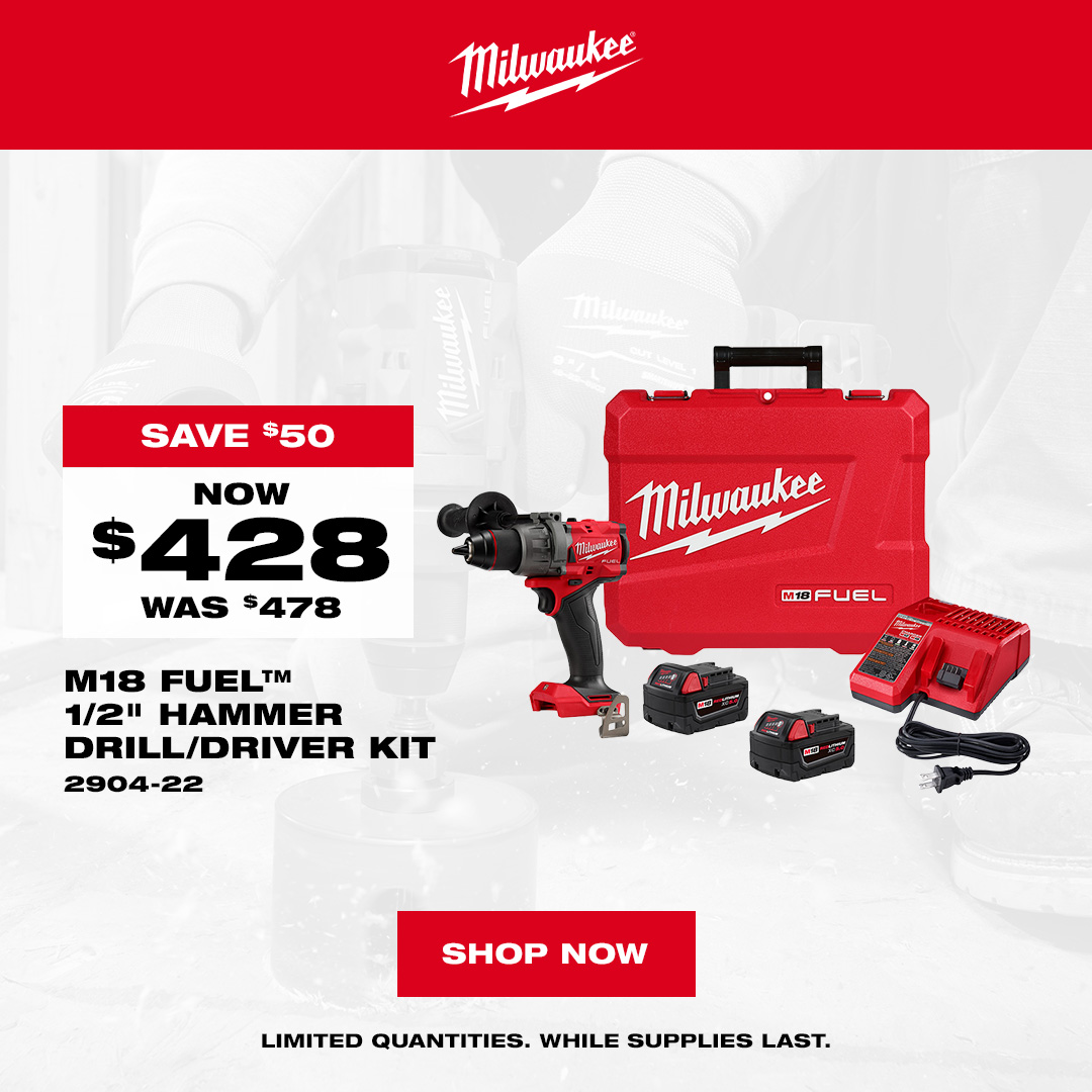 Milwaukee 2904-22 - M18 FUEL Hammer Drill Kit - Special Offer