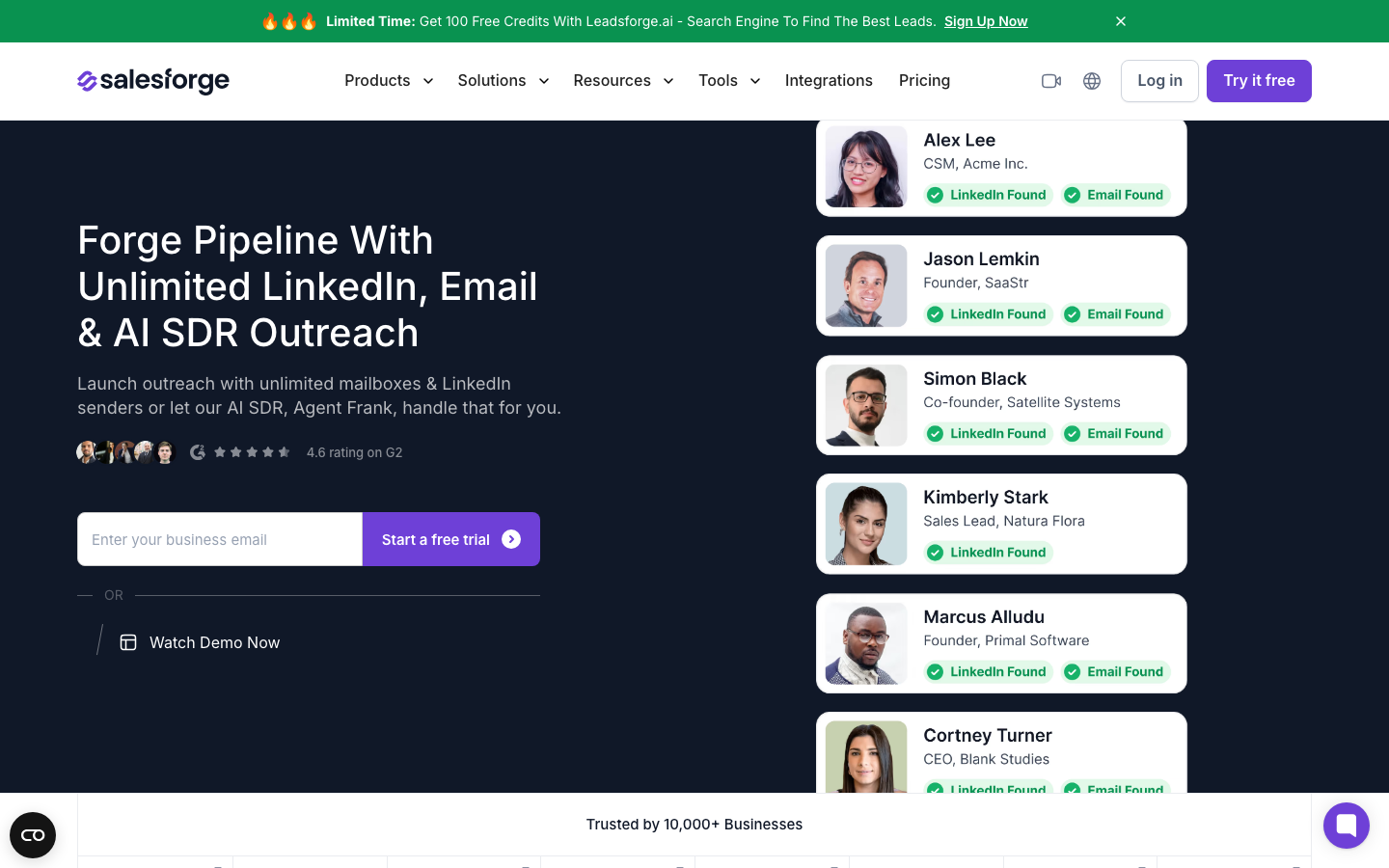 Salesforge homepage
