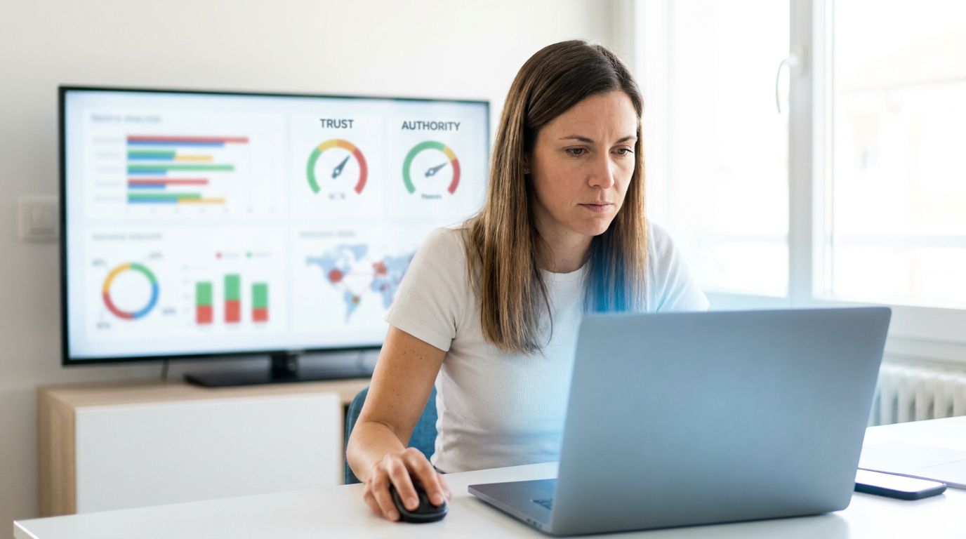 Creator using AI to build trust and authority in content for affiliate marketing