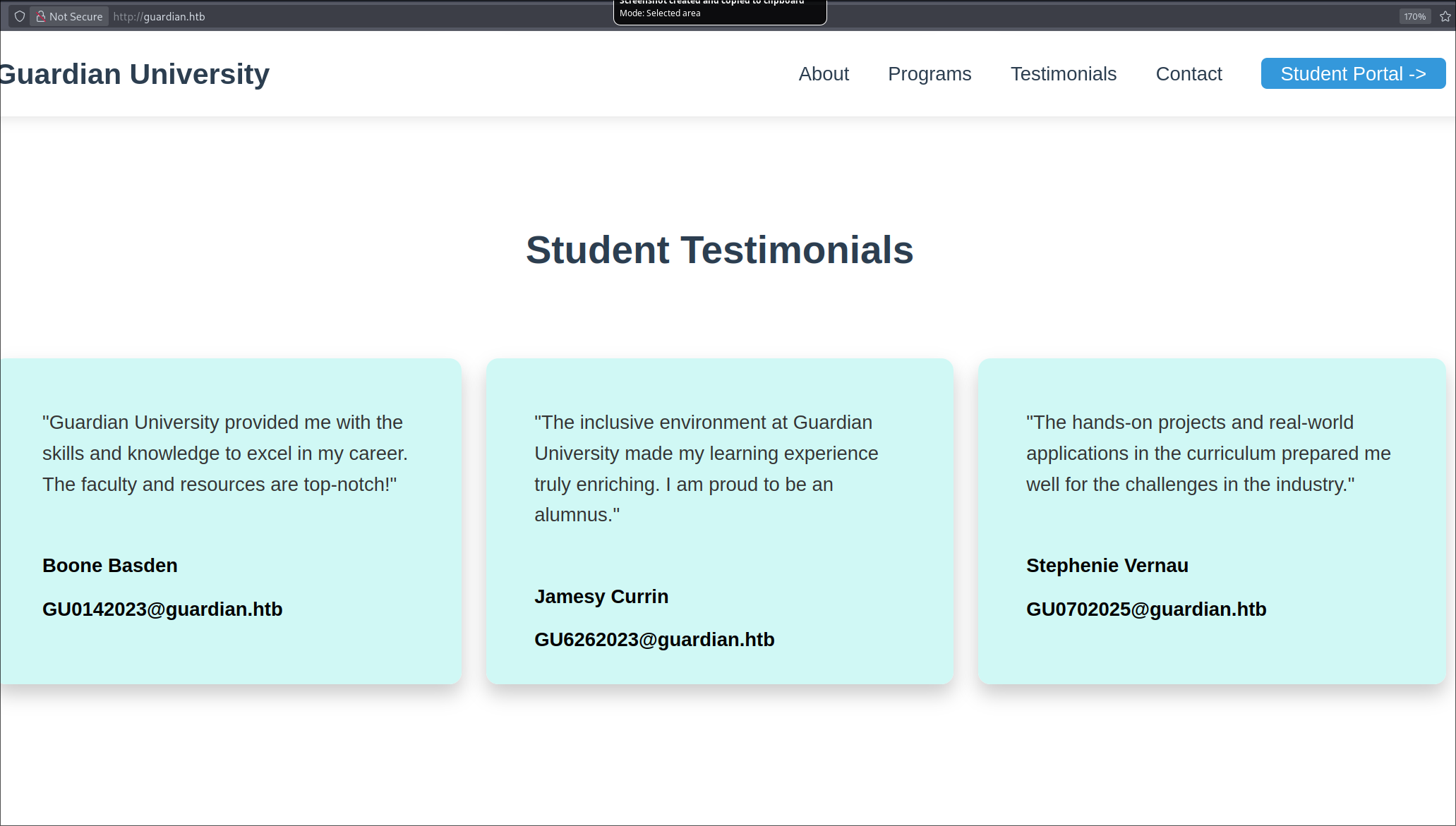 Default student IDs