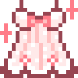 A pixel of a pink dress thats skirt shows up and down