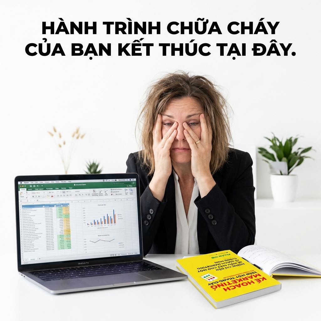Hình ảnh doanh chủ mệt mỏi bên máy tính
